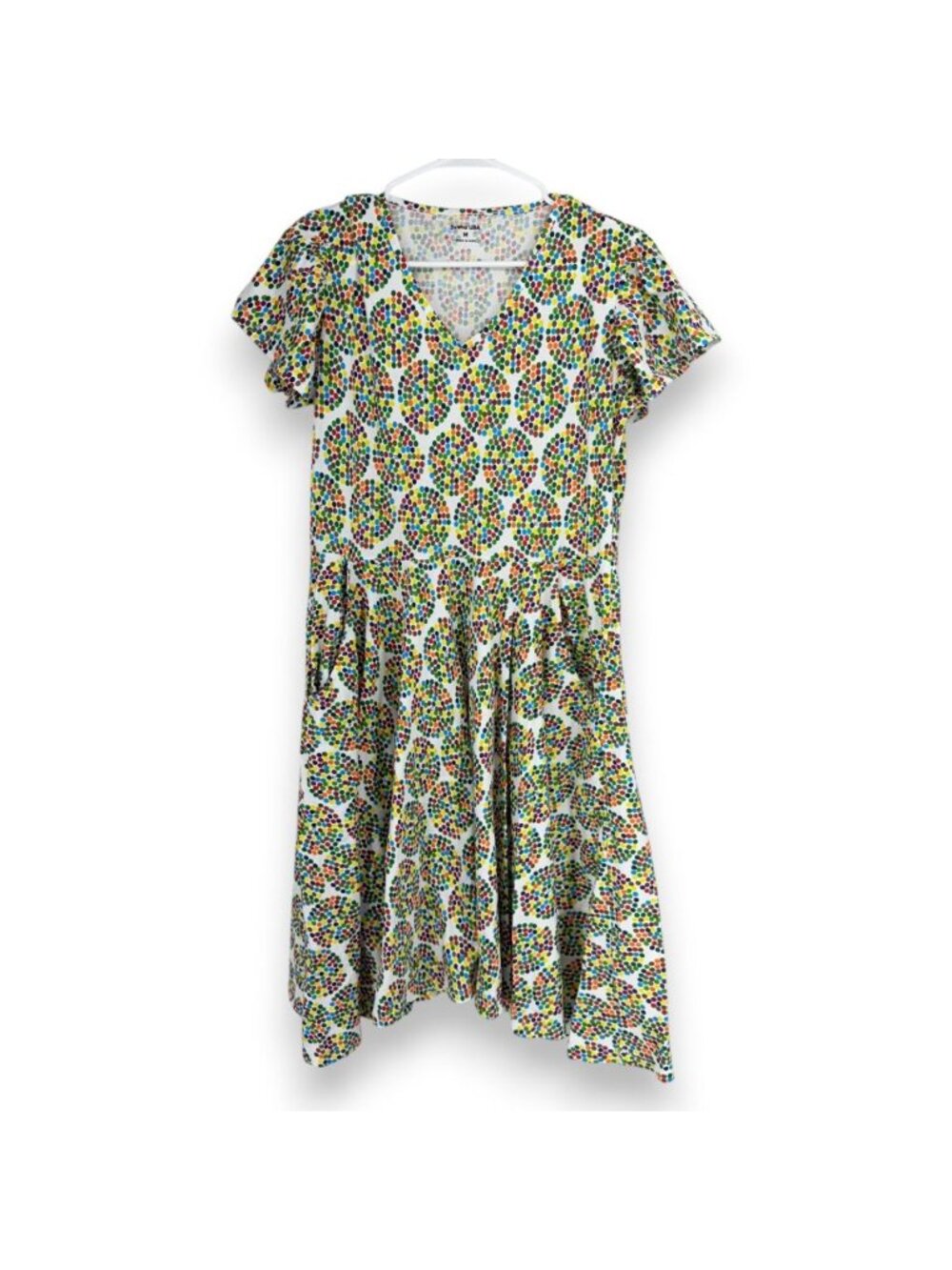 Svaha USA Women M Twirl Dress Coded Pie Print Math Teacher Colorful VNeck Pocket